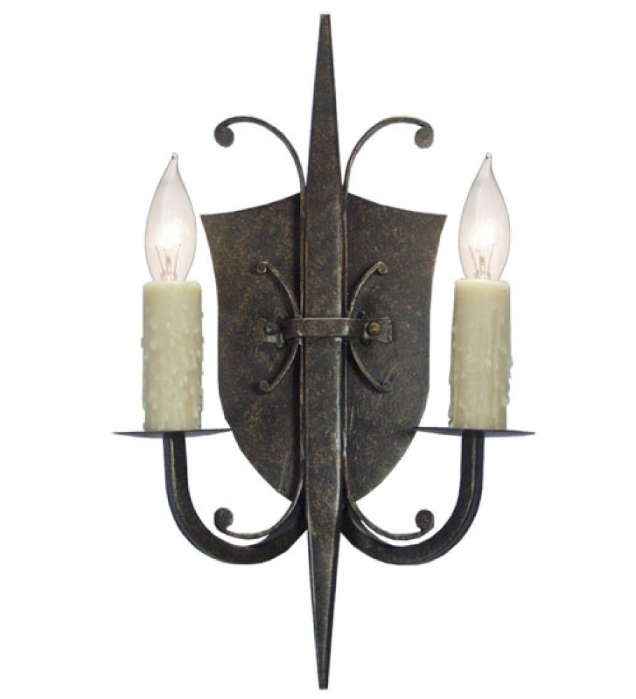 11&#34; Wide Shield 2 Light Wall Sconce