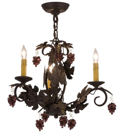 18&#34;W Vineyard 3 LT Chandelier