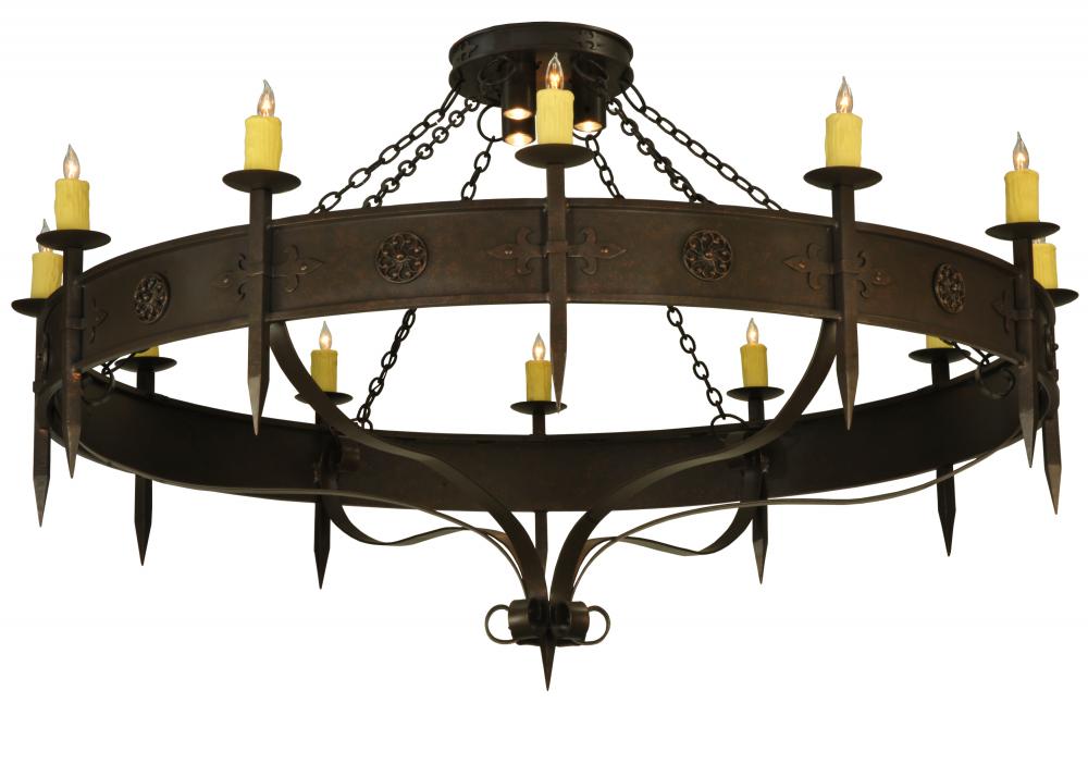 72&#34; Wide Warwick 12 LT W/Downlights Chandelier