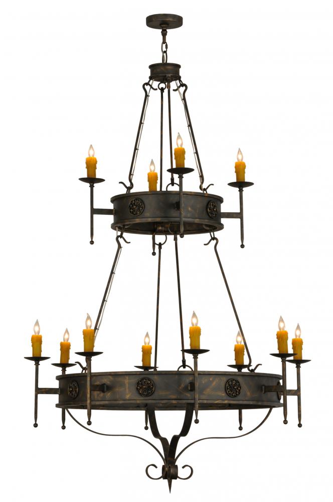 48&#34;W Lorenzo 12 LT Two Tier Chandelier