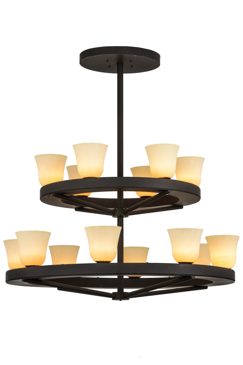 57&#34;W Loxley Piedmont 14 LT Two Tier Chandelier