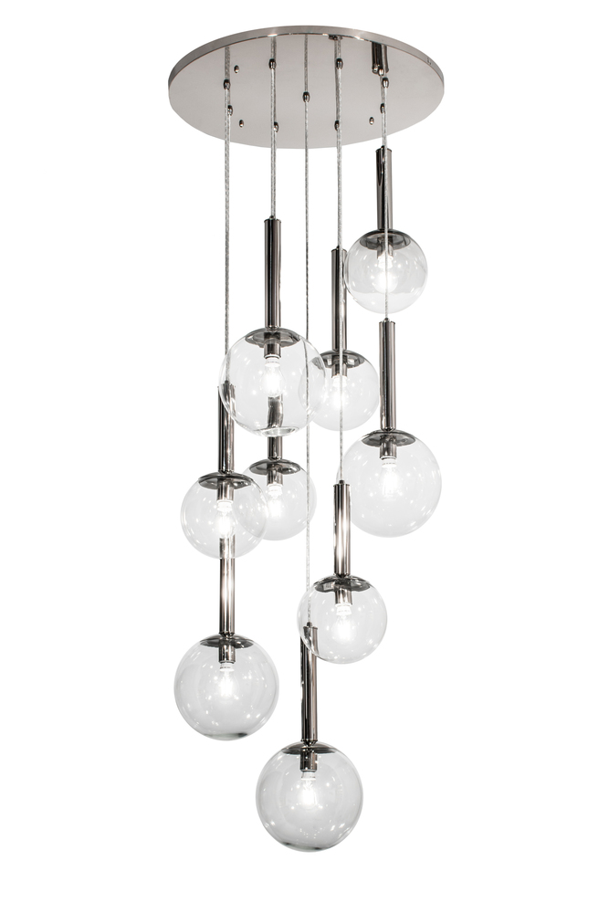 28&#34;W Bola Piston 9 LT Cascading Pendant