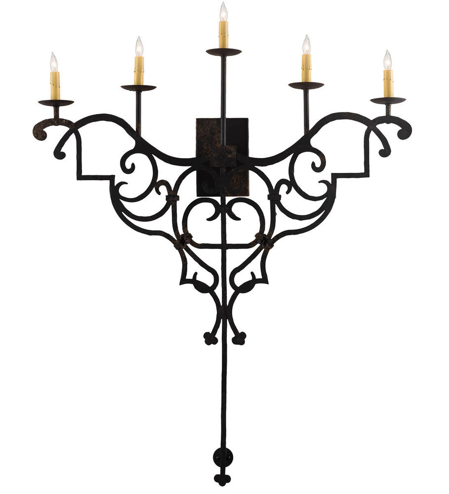 36&#34; Wide Fleur De Lys 5 LT Wall Sconce