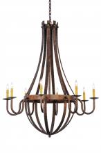 2nd Avenue Designs White 129824 - 42&#34; Wide Barrel Stave Madera 8 LT Chandelier