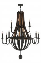 2nd Avenue Designs White 143858 - 48&#34;W Barrel Stave Madera 12 LT Two Tier Chandelier