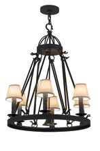 2nd Avenue Designs White 157287 - 28&#34;W Lakeshore 6 LT W/Downlight Chandelier