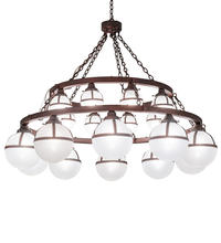 2nd Avenue Designs White 230704 - 60&#34; Wide Bola Tavern 20 Light Two Tier Chandelier