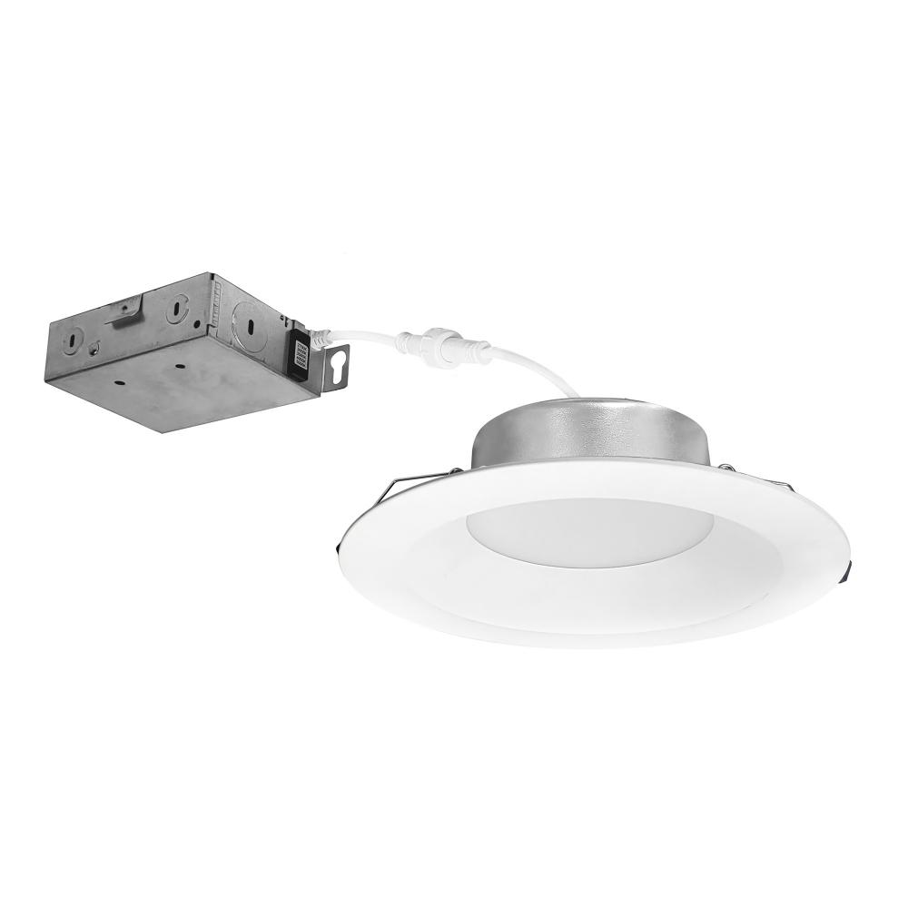 6&#34; Contractor Series Can-less LED Downlight with Deep Reflector, Selectable CCT, Matte Powder