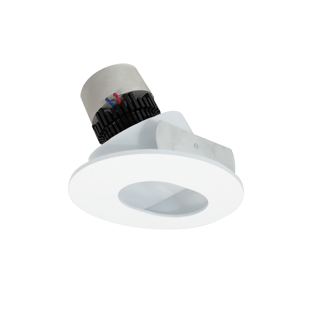 4&#34; Pearl LED Round Adjustable Slot Aperture Retrofit, 1000lm / 12W, 3500K, Matte Powder White