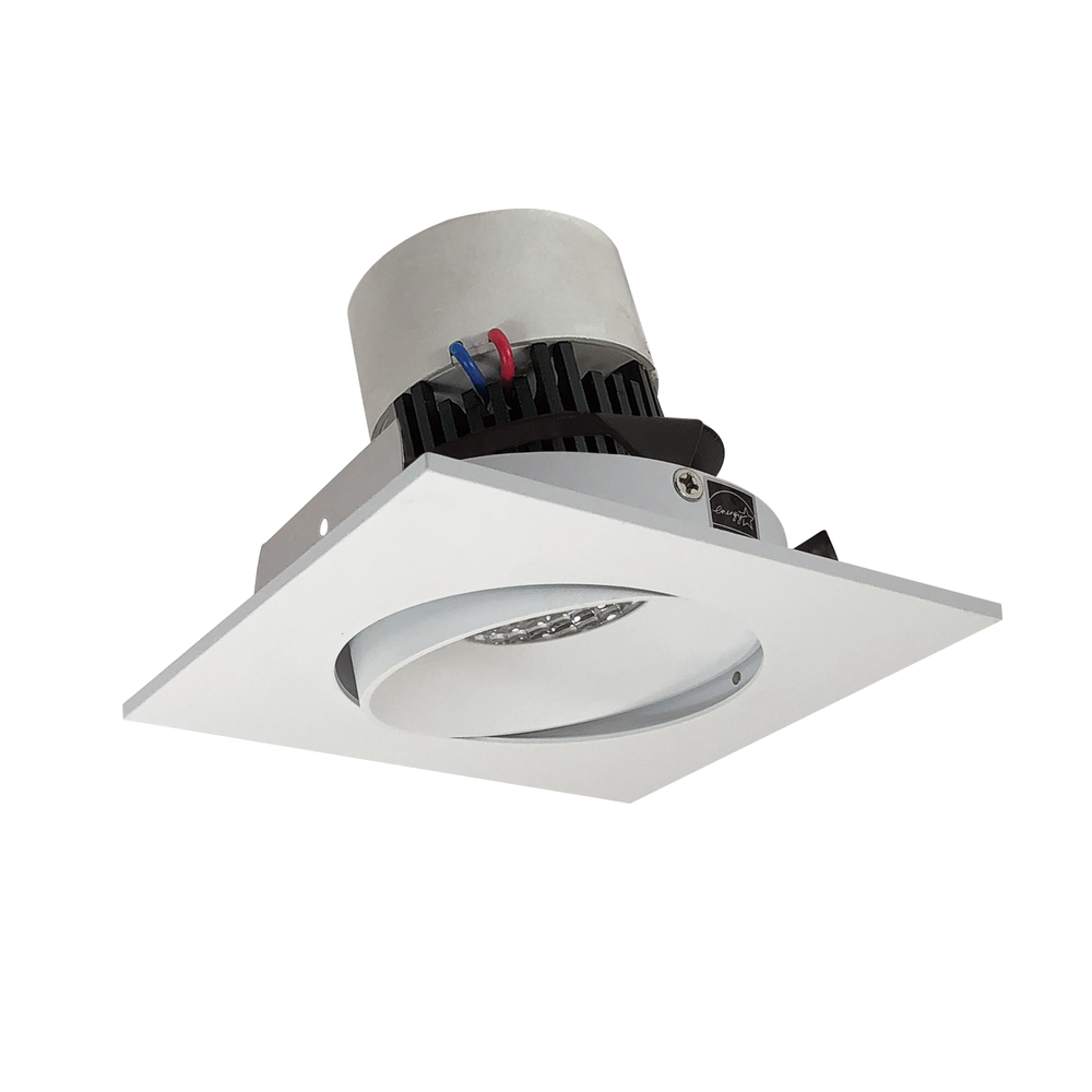 4&#34; Pearl LED Square Adjustable Cone Retrofit, 1000lm / 12W, 3000K, Matte Powder White Reflector