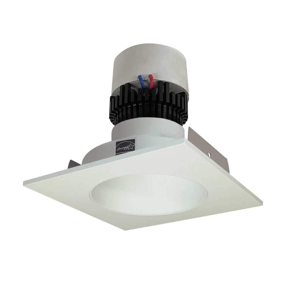 4&#34; Pearl LED Square Retrofit Reflector with Round Aperture, 1000lm / 12W, 2700K, White Reflector