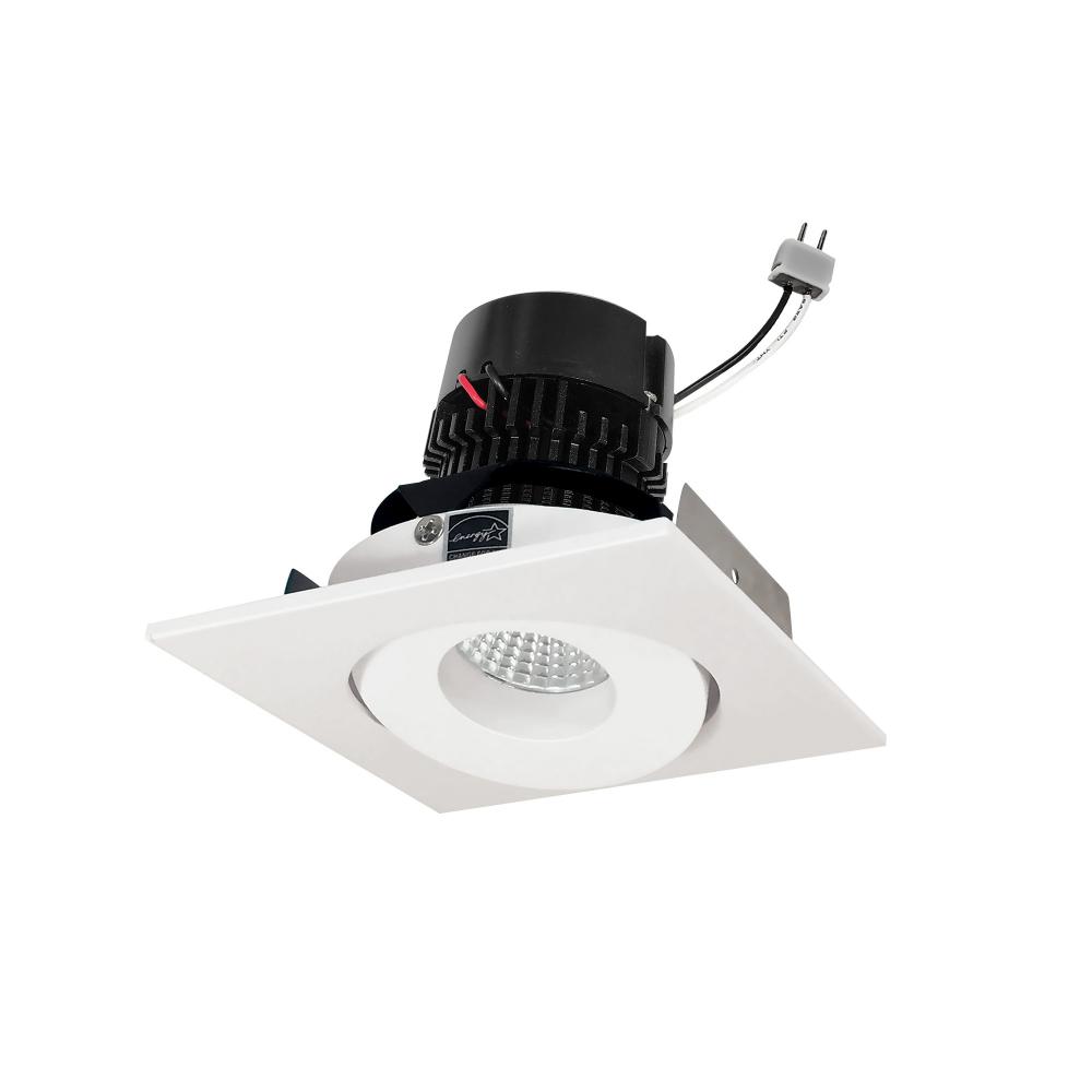 4&#34; Pearl Low Voltage LED Square Adjustable Gimbal Retrofit, 1050lm / 11W, 3000K, White Finish