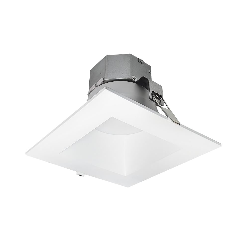 8&#34; Quartz Square Tunable White / Tunable Wattage Recessed LED Downlight, Matte Powder White