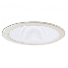 Nora NL-610W - 6" Adjustable Stepped Baffle Trim w/ Plastic Ring, White/White