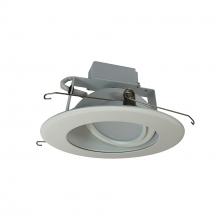 Nora NLCBC-66930XWW - 6&#34; Cobalt Adjustable LED Retrofit, 1200lm / 14W, 3000K, White Reflector / White Flange