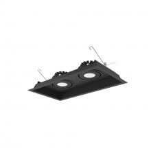 Nora NMRT3-2RL240FBB - Two-Head Flanged LED Multiple Lighting Trim, 1500lm per Head w/ Flood Optic, 4000K, Regressed Black