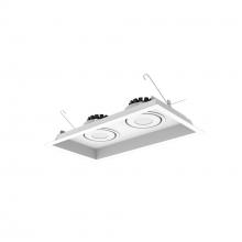 Nora NMRT3-2RL130FWW - Two-Head Flanged LED Multiple Lighting Trim, 900lm per Head w/ Flood Optic, 3000K, Regressed White