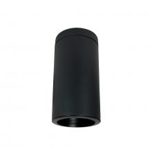 Nora NYLI-6SL1001BBB - 6&#34; Cylinder, Black, Surface Mount, 100W Med Base LED, Refl. Black