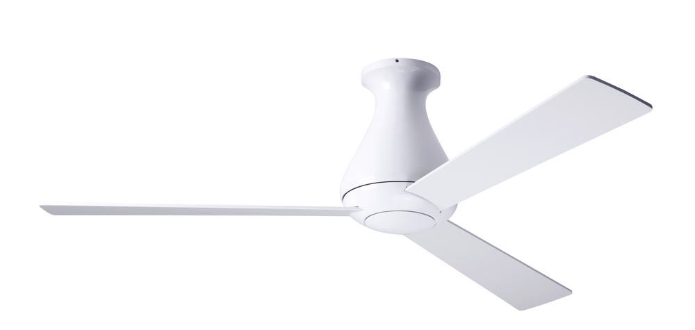 Altus Flush Fan; Gloss White Finish; 52&#34; White Blades; No Light; Fan Speed Control