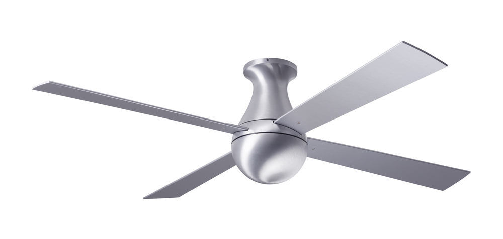 Ball Flush Fan; Brushed Aluminum Finish; 42&#34; Aluminum Blades; No Light; Fan Speed and Light Cont