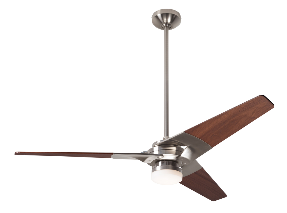 Torsion Fan; Bright Nickel Finish; 52&#34; Mahogany Blades; 17W LED; Fan Speed and Light Control (3-