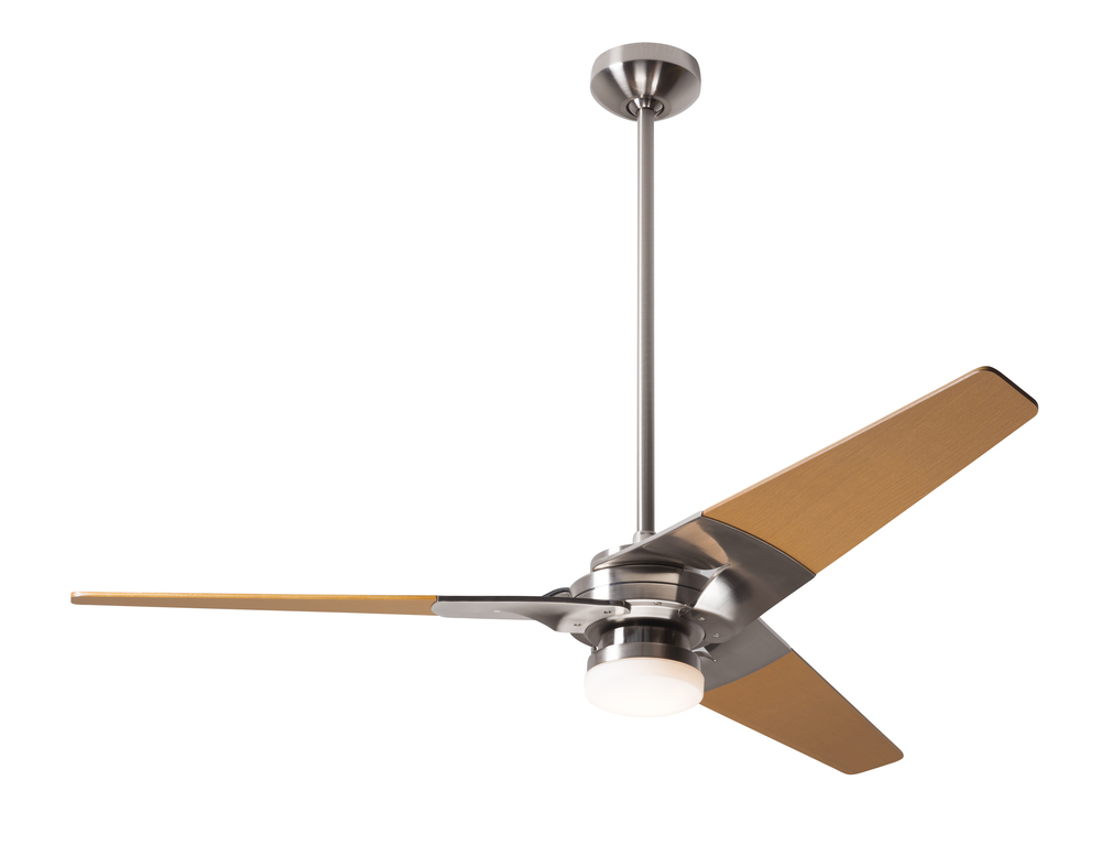 Torsion Fan; Bright Nickel Finish; 52&#34; Maple Blades; 17W LED; Fan Speed and Light Control (3-wir