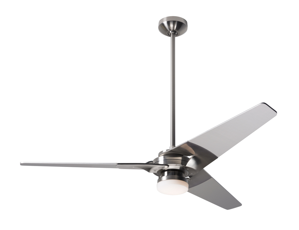 Torsion Fan; Bright Nickel Finish; 52&#34; Black Blades; 17W LED; Fan Speed and Light Control (2-wir