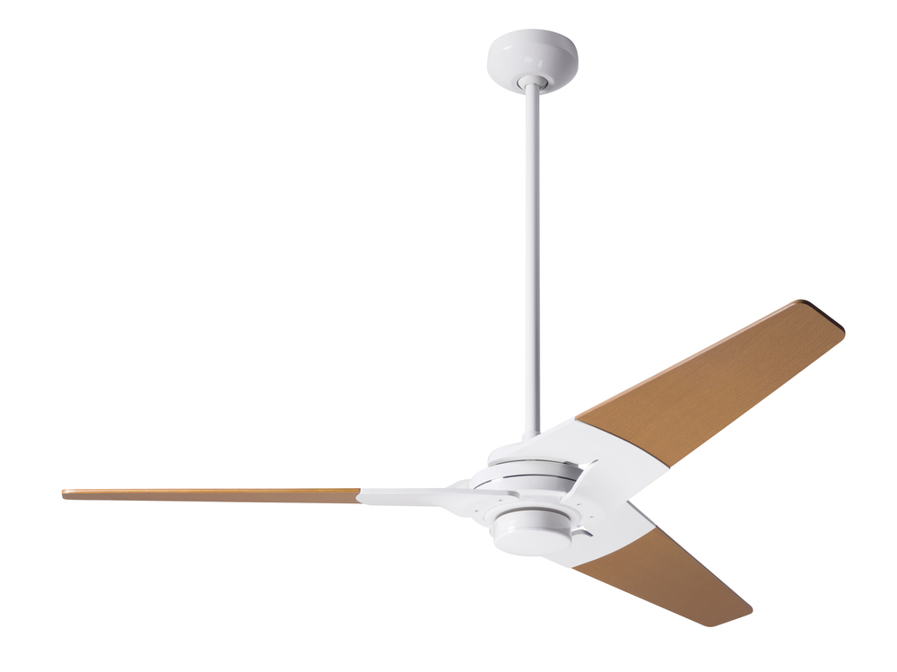 Torsion Fan; Gloss White Finish; 52&#34; Maple Blades; No Light; Fan Speed Control