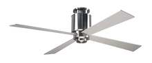 Modern Fan Co. LAP-FM-BN-50-BK-NL-005 - Lapa Flush Fan; Bright Nickel Finish; 50&#34; Black Blades; No Light; Wall Control with Remote Hands