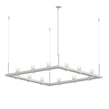 Sonneman 20QWS04C - 4&#39; Square LED Pendant with Etched Cylinder Uplight Trim