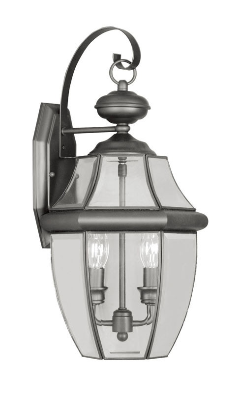 2 Light Black Outdoor Wall Lantern