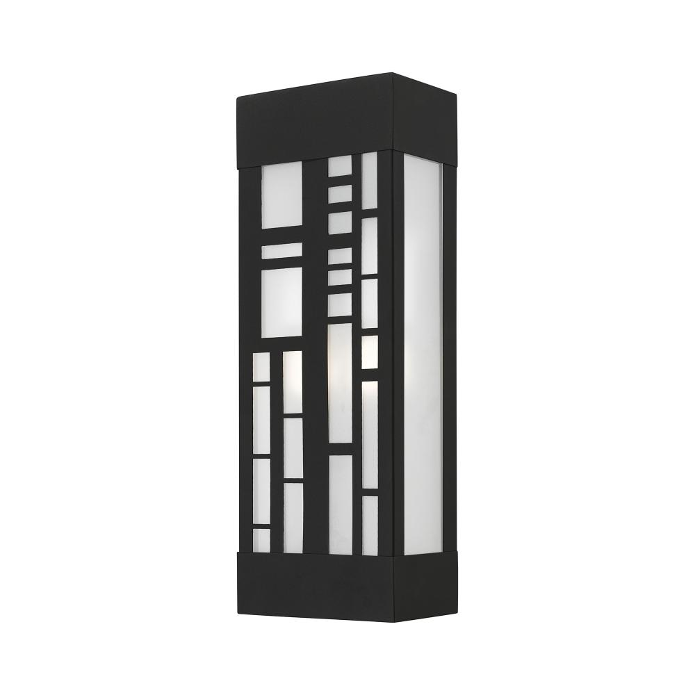 2 Light Textured Black Outdoor ADA Sconce