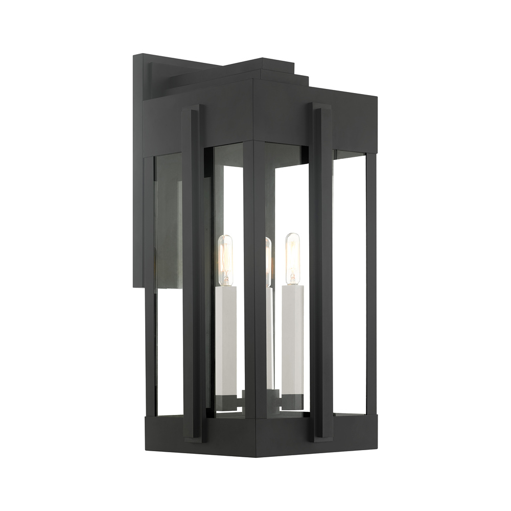 3 Lt Black Outdoor Wall Lantern