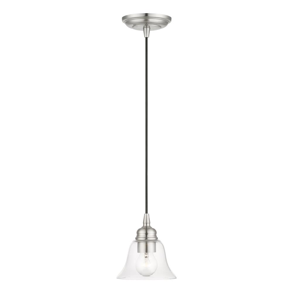 1 Light Brushed Nickel Single Pendant