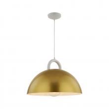 Artcraft AC12001BR - Pantheon-1-Light Pendant-19.5&#34;-Gold/White