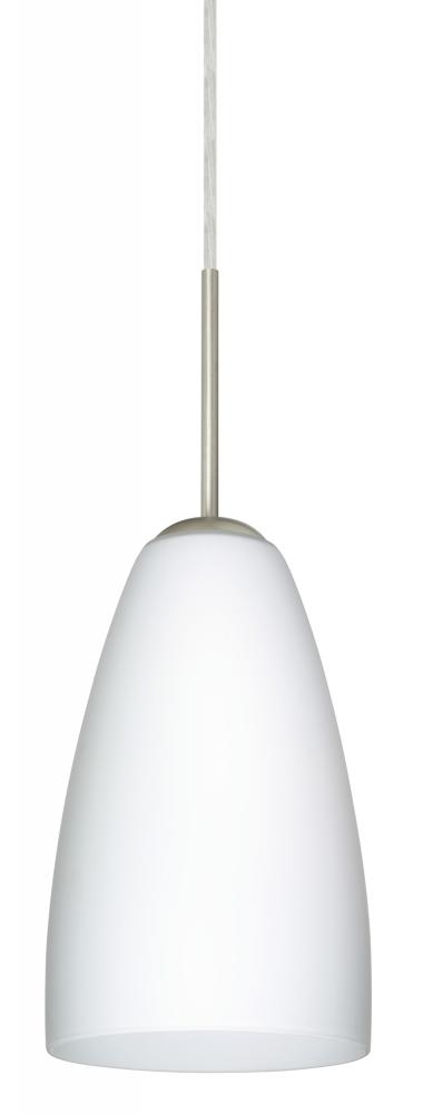 Besa Riva 9 Pendant Satin Nickel Opal Matte 1x75W Medium Base, 15Ft. Cord