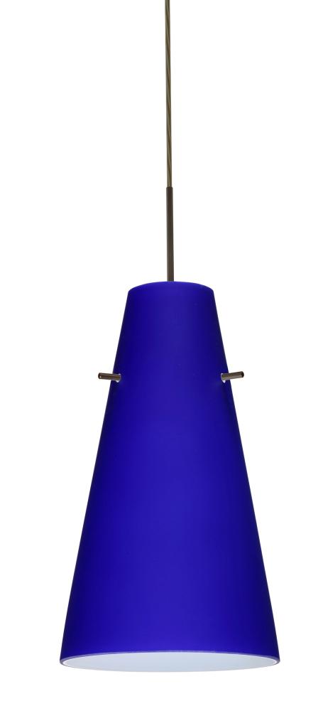 Besa Cierro LED Pendant Cobalt Blue Matte Bronze 1x9W LED, 15Ft. Cord