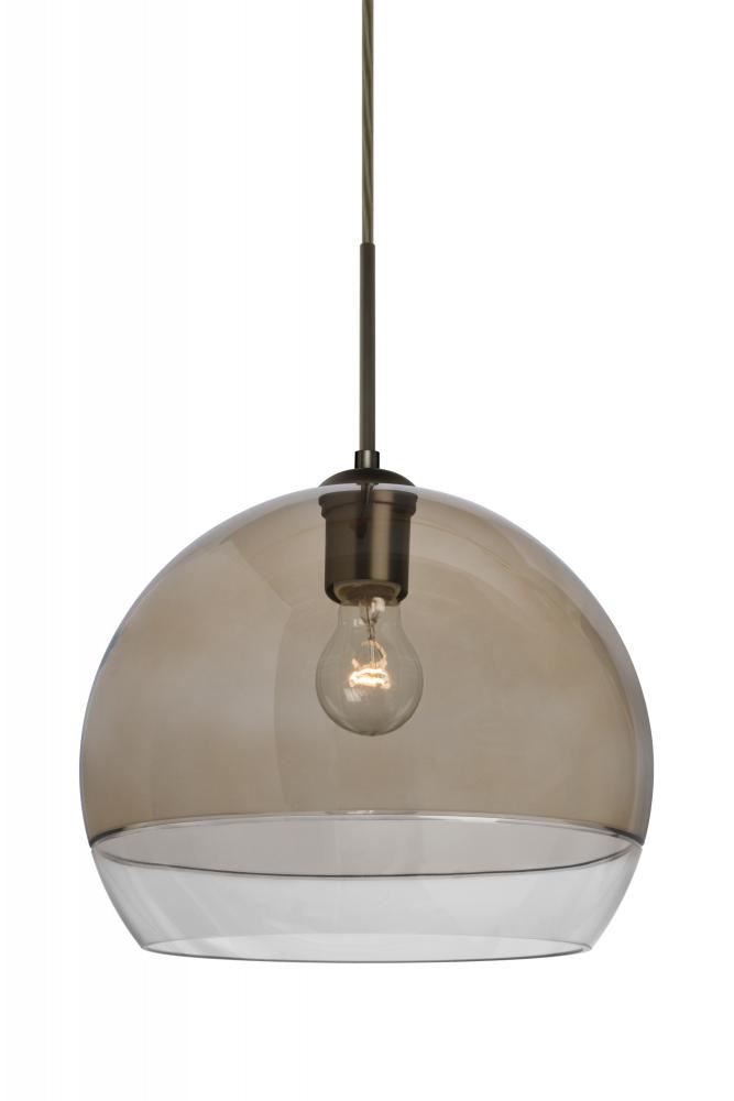 Besa, Ally 12 Cord Pendant, Smoke/Clear, Bronze Finish, 1x60W Medium Base