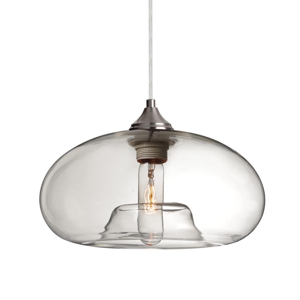 Besa Pendant Bana Satin Nickel Clear 1x60W Medium Base, 15Ft. Cord