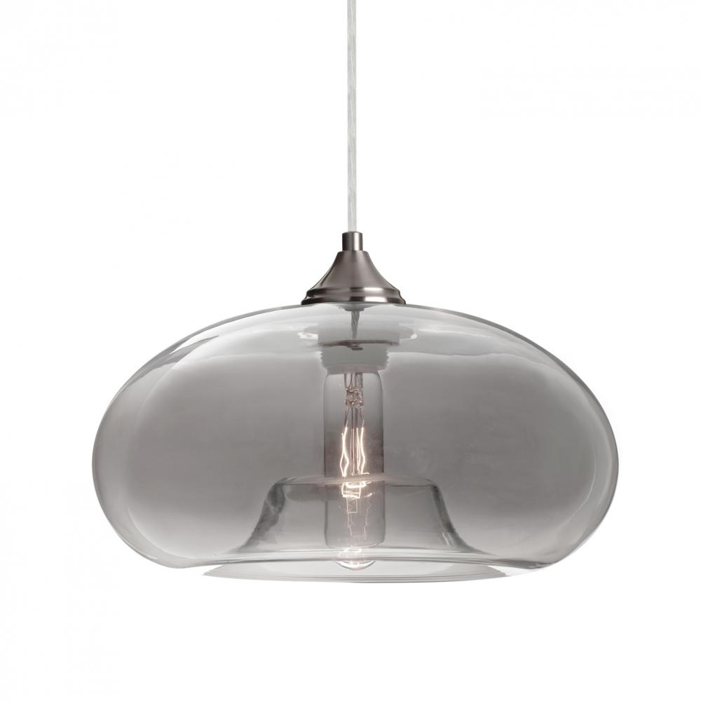 Besa Pendant Bana Satin Nickel Smoke 1x60W Medium Base, 15Ft. Cord