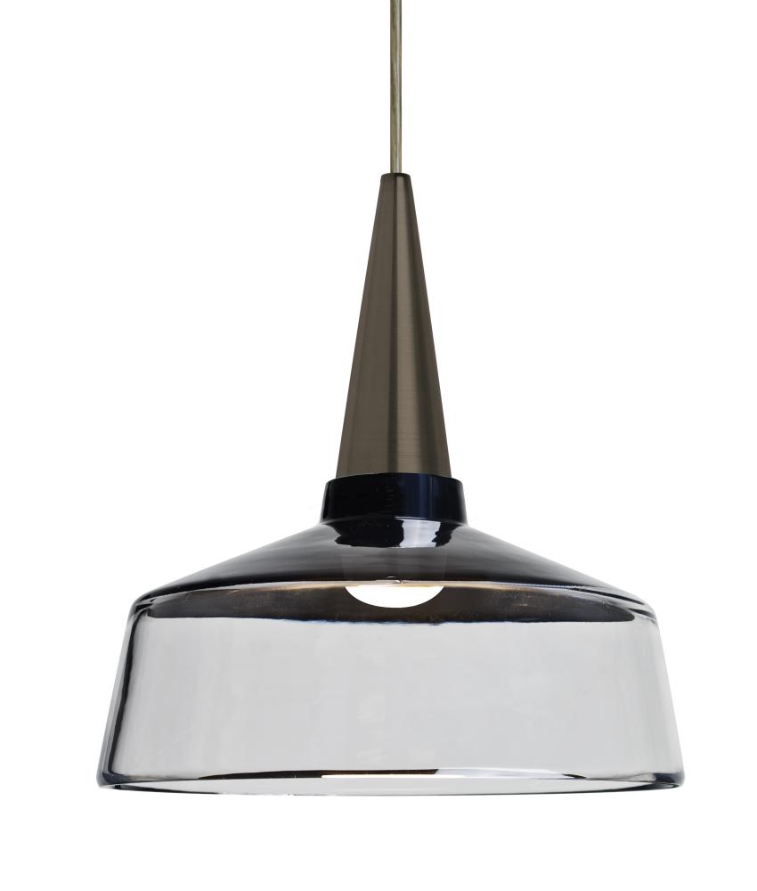 Besa, Baron 10 Cord Pendant, Black/Clear, Bronze Finish, 1x9W LED