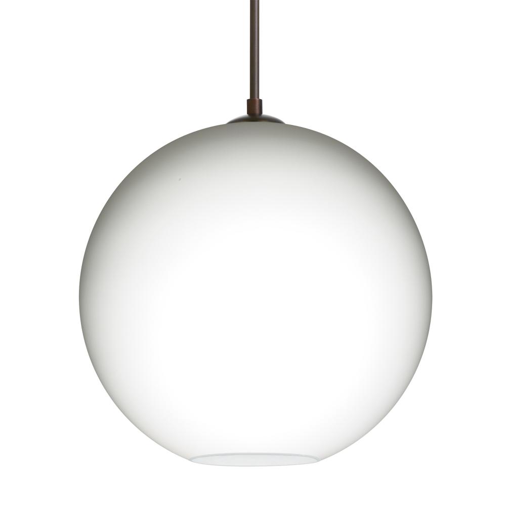 Besa Coco 12 Pendant, Opal Matte, Bronze Finish, 1x60W Medium Base, 15Ft. Cord