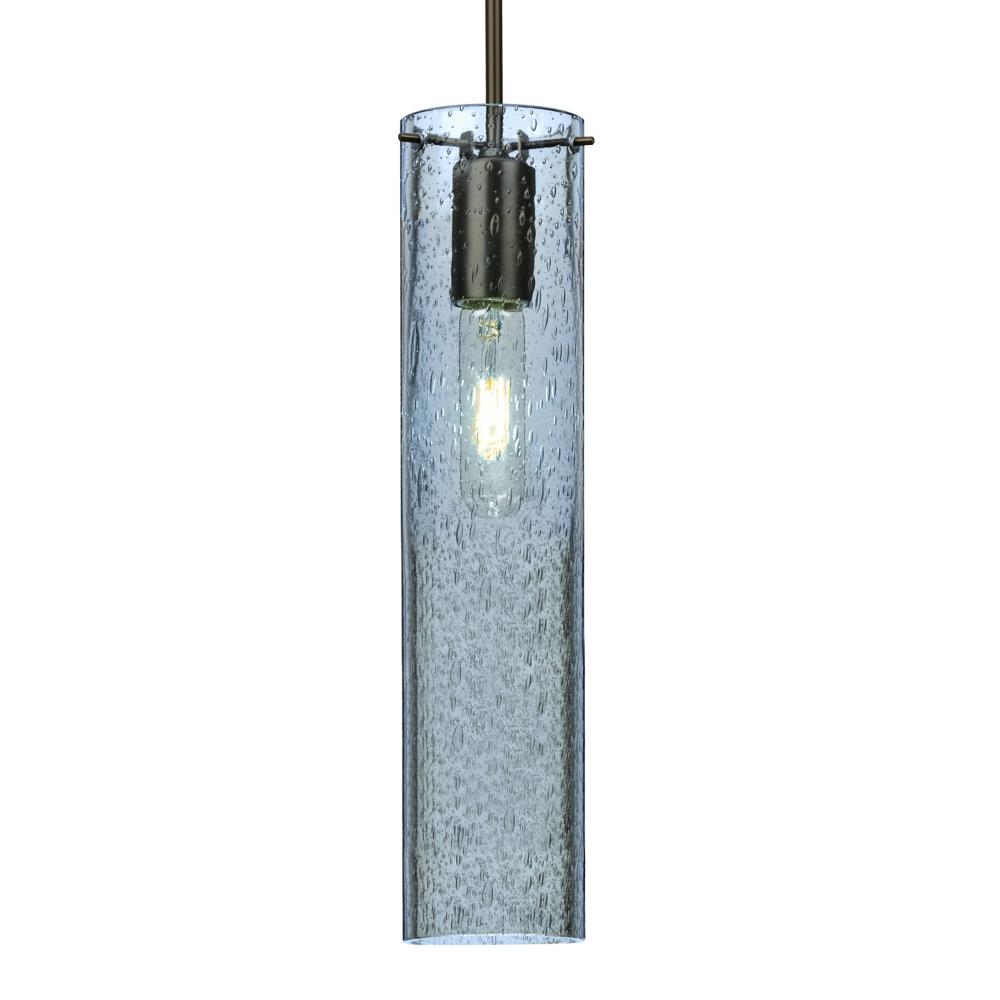 Besa, Juni 16 Cord Pendant, Blue Bubble, Bronze, 1x60W Medium Base, 15Ft. Cord