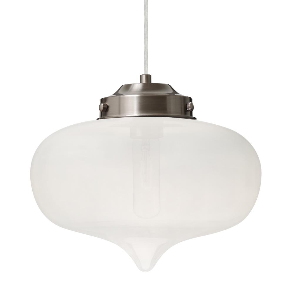 Besa Mira Pendant Satin Nickel Frost 1x60W T10, 15Ft. Cord