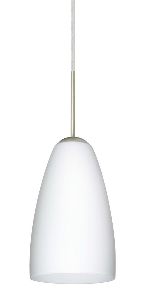 Besa Riva 9 Pendant Satin Nickel Opal Matte 1x75W Medium Base, 15Ft. Cord