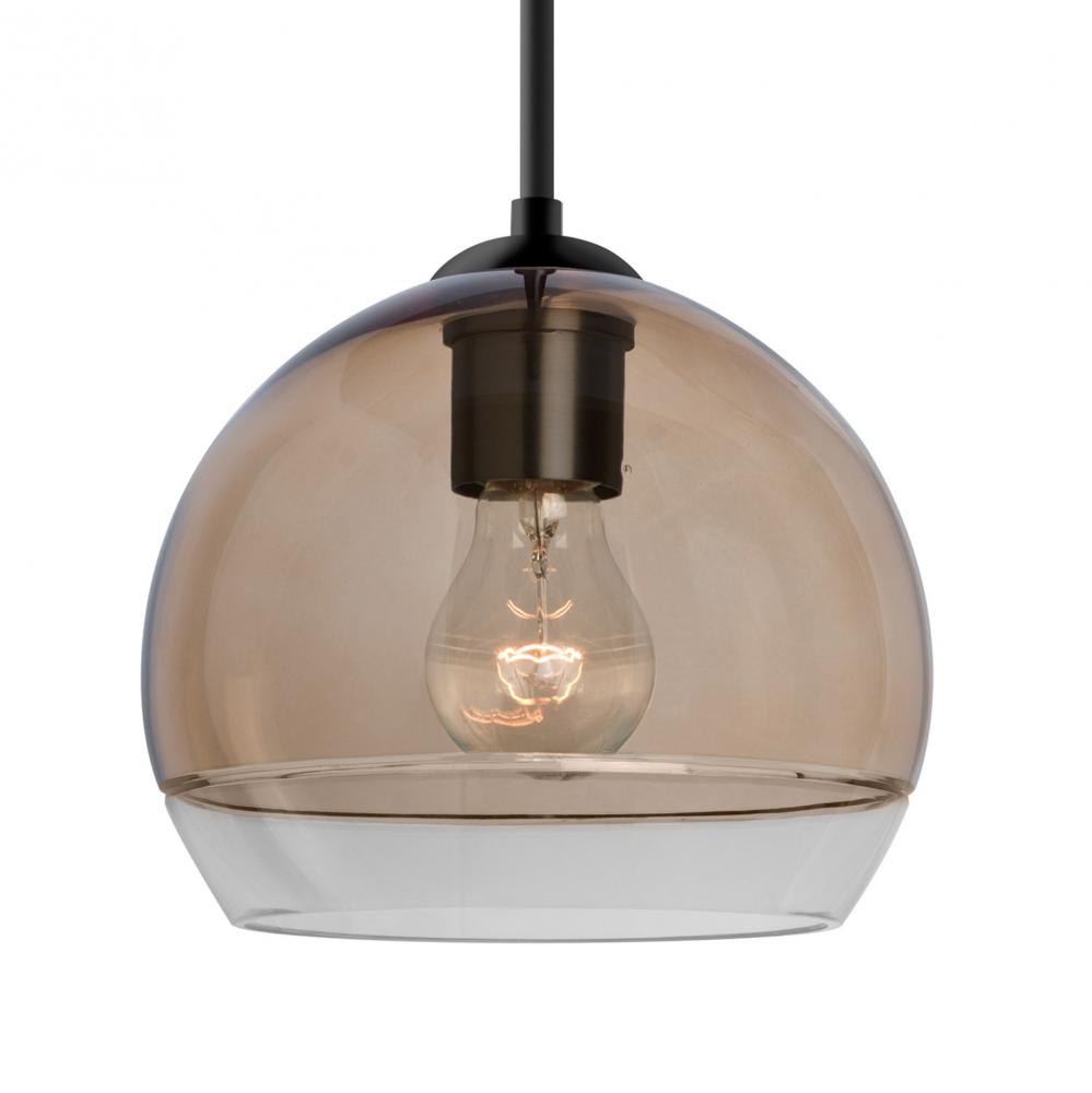 Besa, Ally 8 Cord Pendant, Smoke/Clear, Black Finish, 1x60W MAX E26 Base