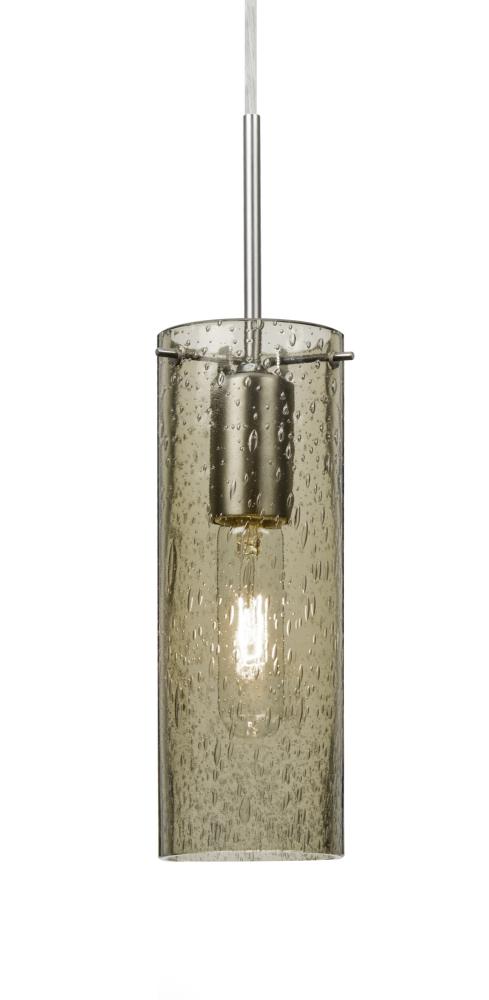 Besa, Juni 10 Cord Pendant, Latte Bubble, Satin Nickel, 1x60W Medium Base