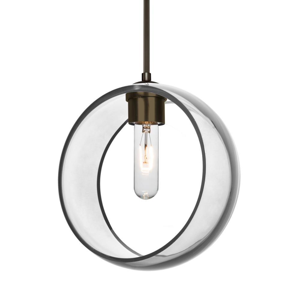 Besa Mana Pendant, Clear, Bronze Finish, 1x60W Medium Base