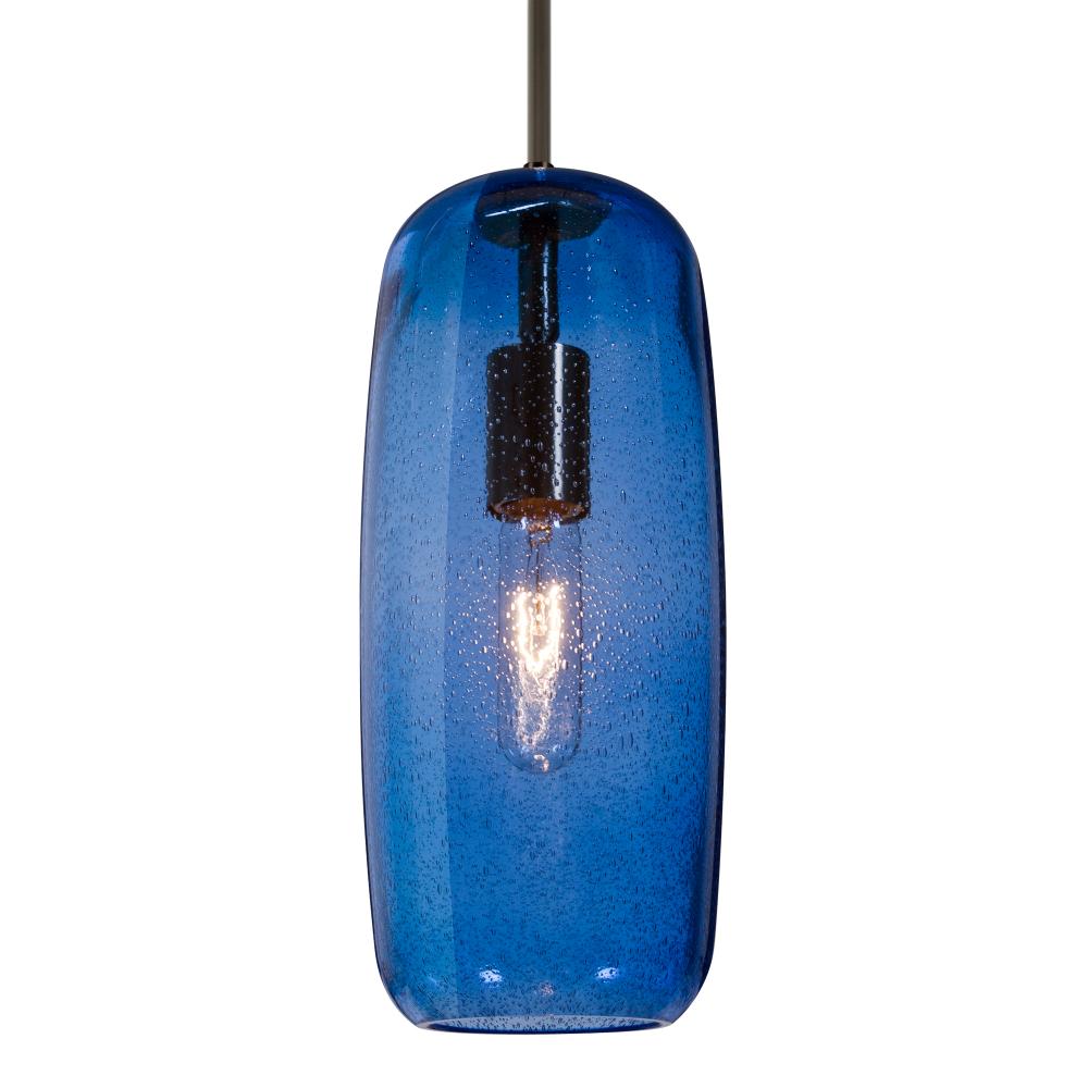 Besa, Pinot 13 Cord Pendant, Blue Bubble, Bronze FInish 1x60W Incandescent