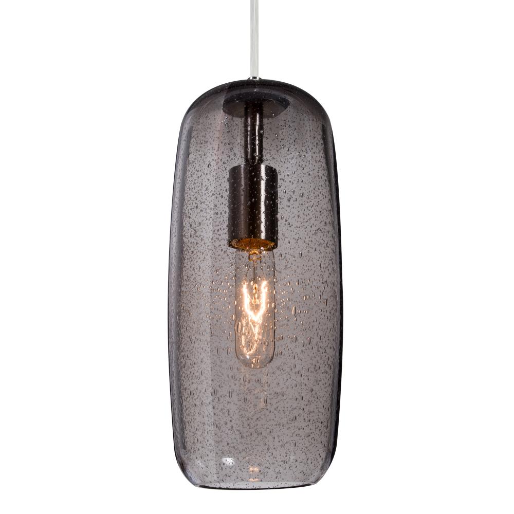 Besa, Pinot 13 Cord Pendant, Smoke Bubble, Satin Nickel FInish 1x60W Incandescent